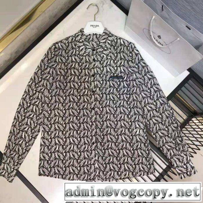 2019春夏のトレンド新商品 一押し注目ブランドファション PRADA プラダ 長袖 シャツ レディース