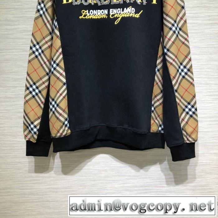 秋服コーデ2019年版 バーバリー BURBERRY 大胆なチェックの人気トレンド プルオーバーパーカー 2色可選 秋にはやる最新作を先取り