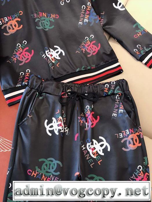 秋こそ楽しめるアイテム CH 今年らしいおすすめ新品 CH 2019秋断然ブランド推し 上下セット 2色可選