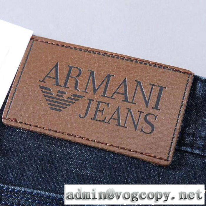 アルマーニ 2019夏ファション新品 夏っぽさ新作アイテム ARMANI ストレートデニムパンツ