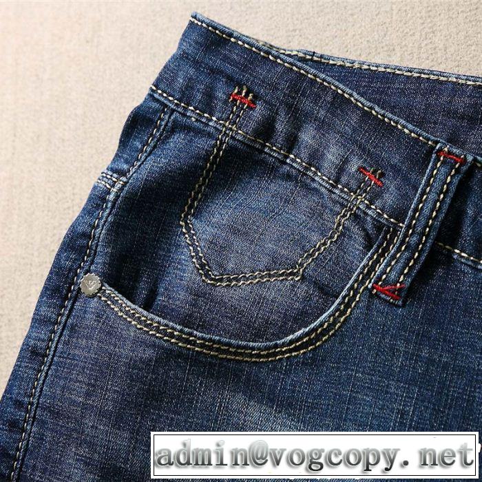 2019SSのトレンド商品 アルマーニ ARMANI ストレートデニムパンツ 今旬のシルエットバランス