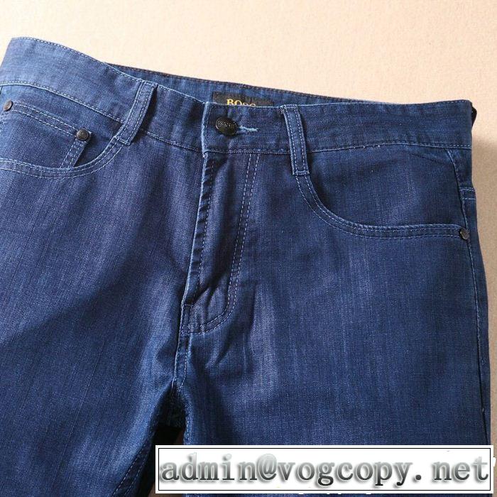 2019即旬な装いに ヒューゴボス テーパードデニムパンツ HUGO BOSS キレイめ感が強い