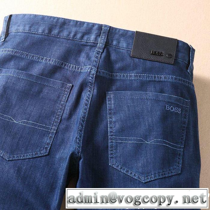 2019即旬な装いに ヒューゴボス テーパードデニムパンツ HUGO BOSS キレイめ感が強い