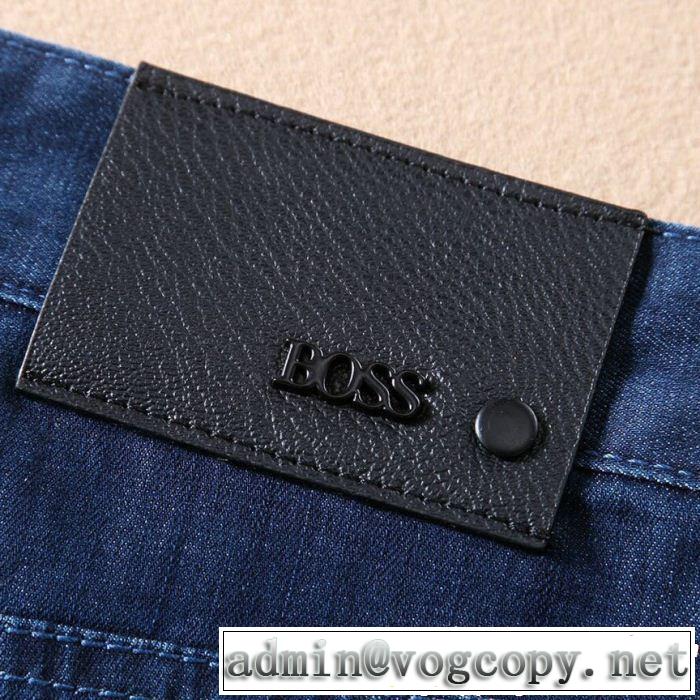 2019即旬な装いに ヒューゴボス テーパードデニムパンツ HUGO BOSS キレイめ感が強い