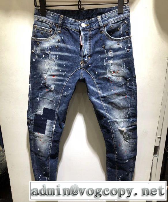 2019春夏の大注目トレンド 風通しのよい ディースクエアード DSQUARED2 テーパードデニムパンツ