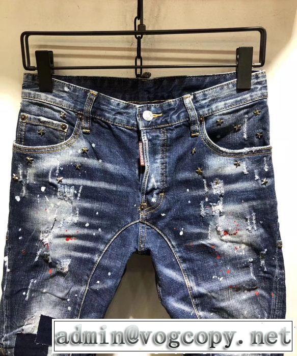 2019春夏の大注目トレンド 風通しのよい ディースクエアード DSQUARED2 テーパードデニムパンツ