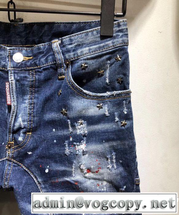 2019春夏の大注目トレンド 風通しのよい ディースクエアード DSQUARED2 テーパードデニムパンツ