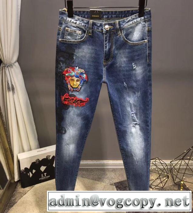 クールな印象を引き立て ヴェルサーチ ジーパン パンツ VERSACE  2019春夏は人気定番