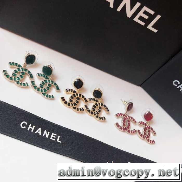 3色可選 魅力的な今年らしい  ピアス 最新のトレンドブランド人気的 CH CH【2019春夏】最新コレクション