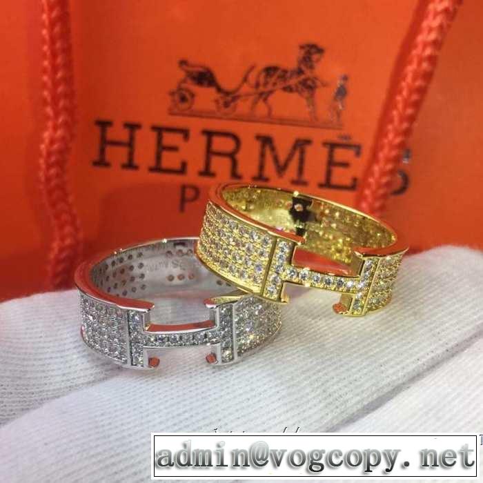 3色可選 キレイめ感が強い エルメス春夏の流行り2019新品 HERMES 甘過ぎず大人な印象に リング/指輪