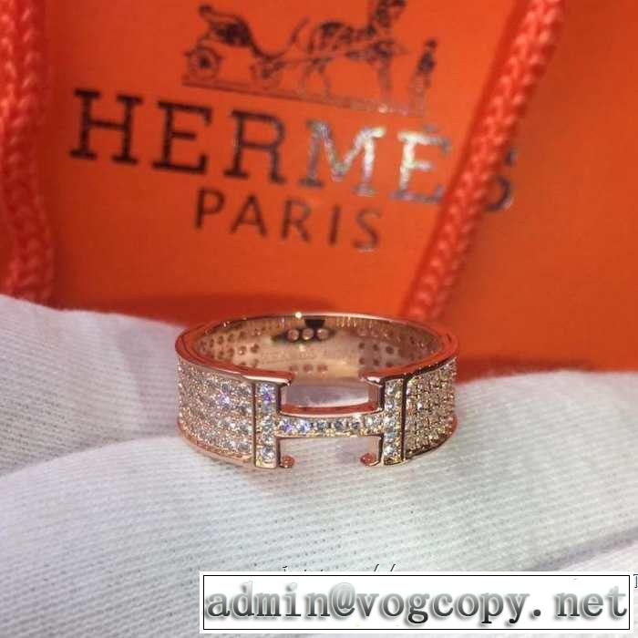 3色可選 キレイめ感が強い エルメス春夏の流行り2019新品 HERMES 甘過ぎず大人な印象に リング/指輪