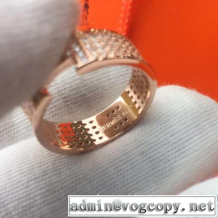 3色可選 キレイめ感が強い エルメス春夏の流行り2019新品 HERMES 甘過ぎず大人な印象に リング/指輪