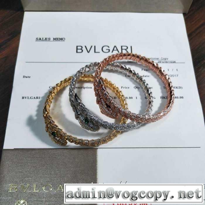 3色可選オシャレ印象で人気の高い ブルガリ BVLGARI 2019即旬な装いに ブレスレット お洒落トレンド人気