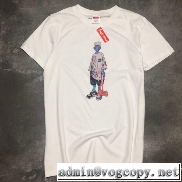 SUPREME 半袖Tシャツ 2色可選 《2019年》今、注目のストリート 風通しのよい シュプリーム