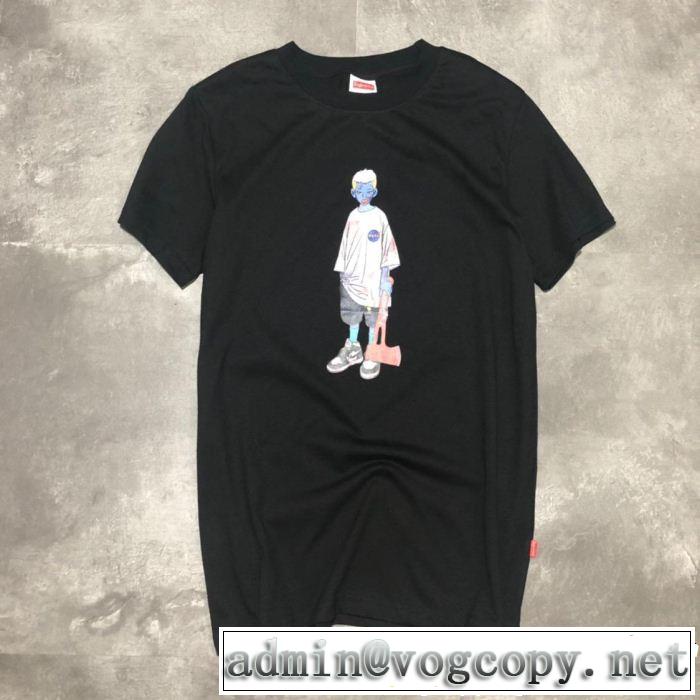 SUPREME 半袖Tシャツ 2色可選 《2019年》今、注目のストリート 風通しのよい シュプリーム