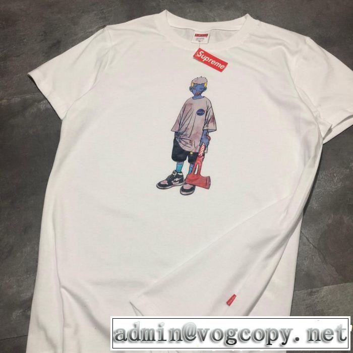 SUPREME 半袖Tシャツ 2色可選 《2019年》今、注目のストリート 風通しのよい シュプリーム