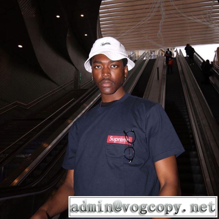 Supreme 19SS Mesh Stripe Pocket Tee Box logoファッションにトレンド夏らしい季節感 Tシャツ/半袖 2色可選