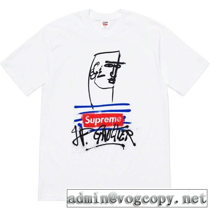  すっきりした印象に Tシャツ/半袖 2色可選 Supreme &times; Jean Paul Gaultier Tee 2019春夏は人気定番