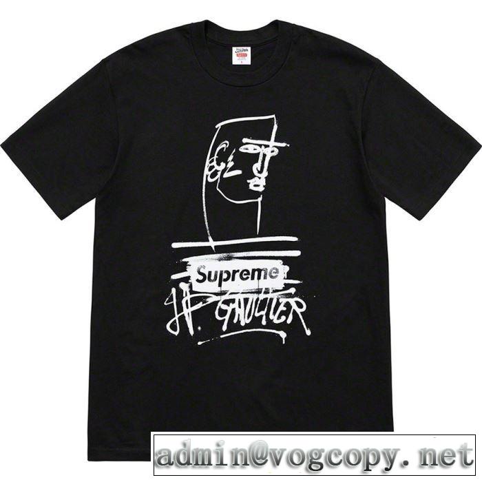 すっきりした印象に Tシャツ/半袖 2色可選 Supreme &times; Jean Paul Gaultier Tee 2019春夏は人気定番