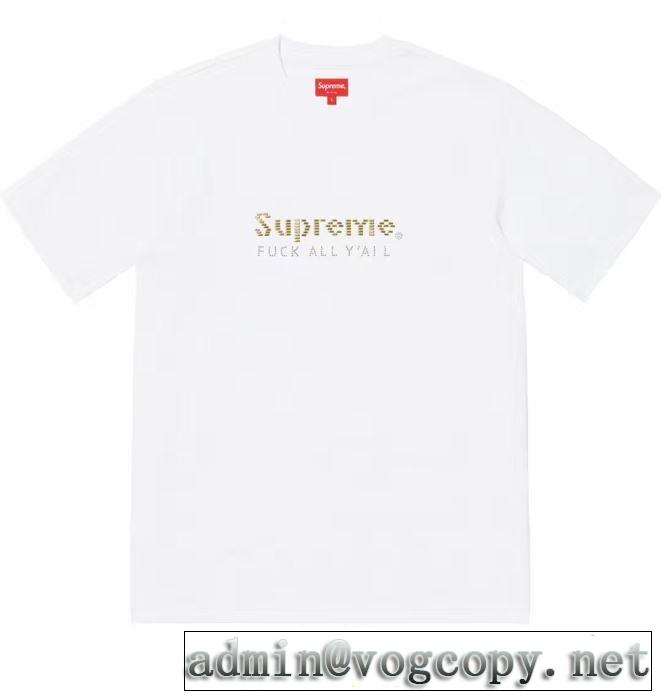 今シーズン注目のデザイン Supreme 19ss Gold Bars Tee 2019春夏のトレンド新商品 シャツ/半袖 2色可選