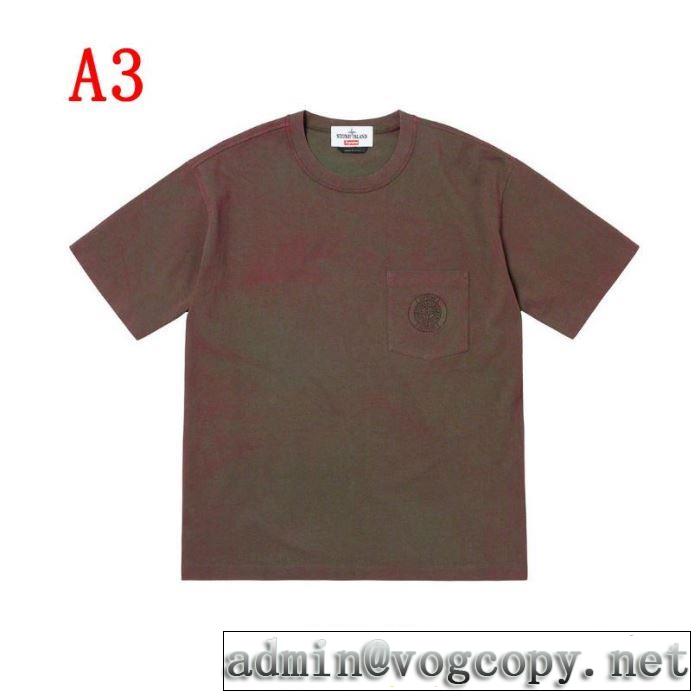 Supreme 19SS Stone Island Pocket Tee Shirt  シャツ/半袖 3色可選 夏気分UP最新コレクション