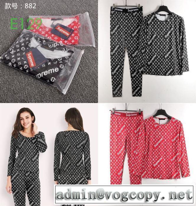 やっぱり優しい色  シュプリーム SUPREME 【2019秋冬】の注目トレンド  2色可選  上下セット 男女兼用