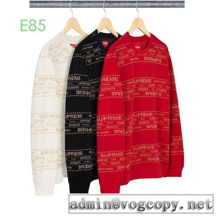 絶妙な大人っぽさと遊び心 Supreme 19aw Metallic Jacquard Crewneck 3色可選 プルオーバーパーカー 今年らしいおすすめ新品