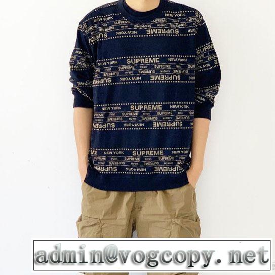 絶妙な大人っぽさと遊び心 Supreme 19aw Metallic Jacquard Crewneck 3色可選 プルオーバーパーカー 今年らしいおすすめ新品