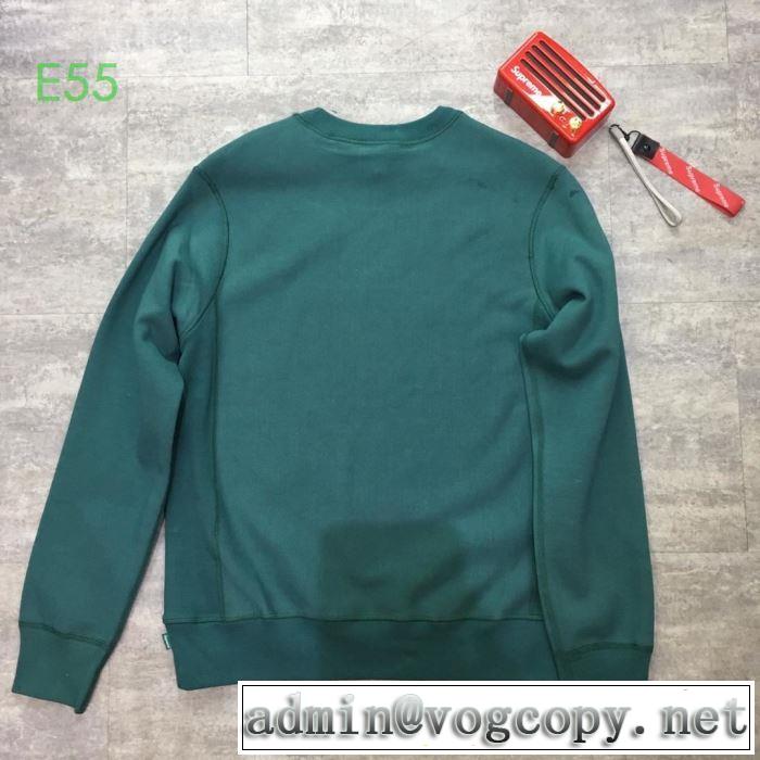 今季トレンド抜け感新品 2019AW Supreme box logo crewneck  カジュアルコーデオシャレ プルオーバーパーカー