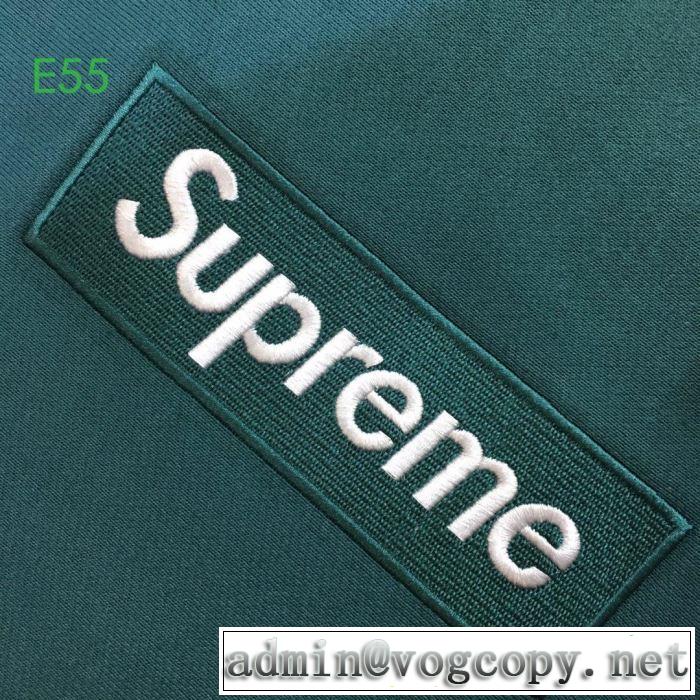今季トレンド抜け感新品 2019AW Supreme box logo crewneck  カジュアルコーデオシャレ プルオーバーパーカー