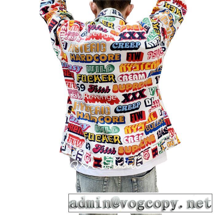 2色可選 ブルゾン 気になる2019年秋のファッション Supreme x Hysteric Glamour textwork jacket