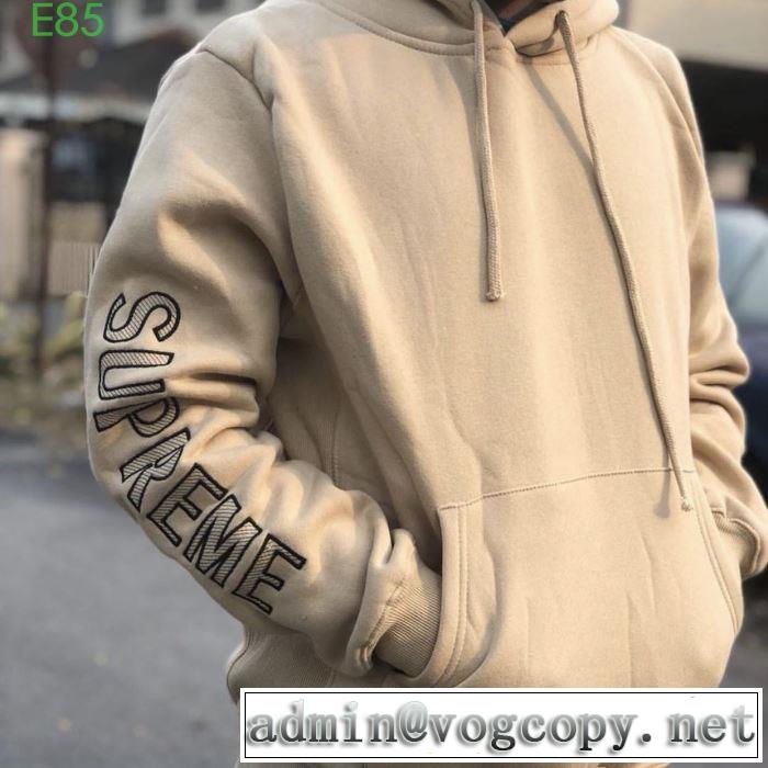 バーパーカーSupreme 19-20AW Sleeve Embroidery Hooded 3色可選 大胆なチェックの人気トレンド