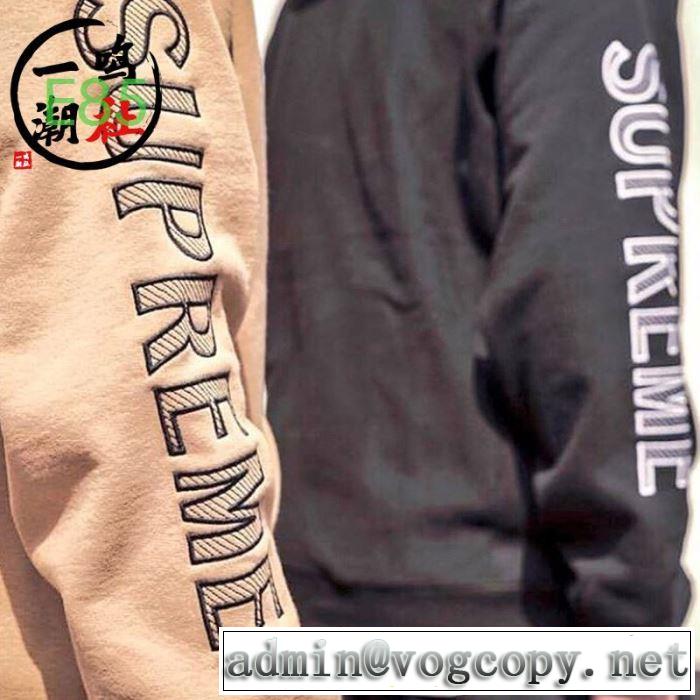バーパーカーSupreme 19-20AW Sleeve Embroidery Hooded 3色可選 大胆なチェックの人気トレンド