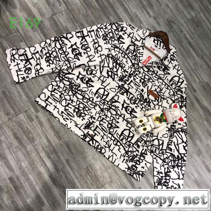 2019-2020秋冬流行色紹介 Supreme X Cdg SHIRT Printed Canvas Chore  ブルゾン さわやかに新品おすすめ