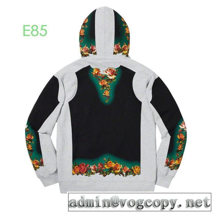 もちろん相性抜群 Supreme x Jean Paul Gaultier Floral Print Hooded Sweatshirt   2色可選  パーカー