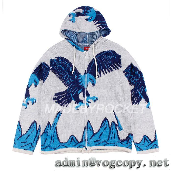 2019トレンドアイテム激安 パーカー 活躍するトレンドアイテムSUPREME Eagle Hooded Zip Up Sweater