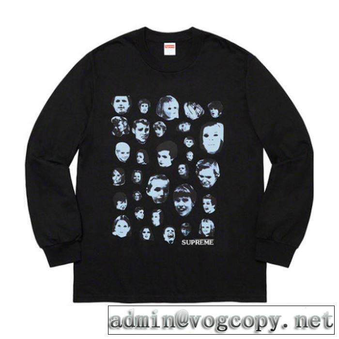 毎日はちょっとイイ秋冬新品 Supreme 19FW Faces LS Tee お洒落で秋冬注目トレンド 2色可選  プルオーバーパーカー
