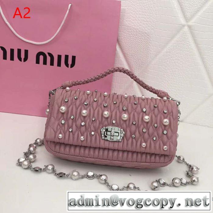 ミュウミュウ MIUMIU ハンドバッグ 4色可選 2019春夏のトレンド新商品 大人カジュアル上手に