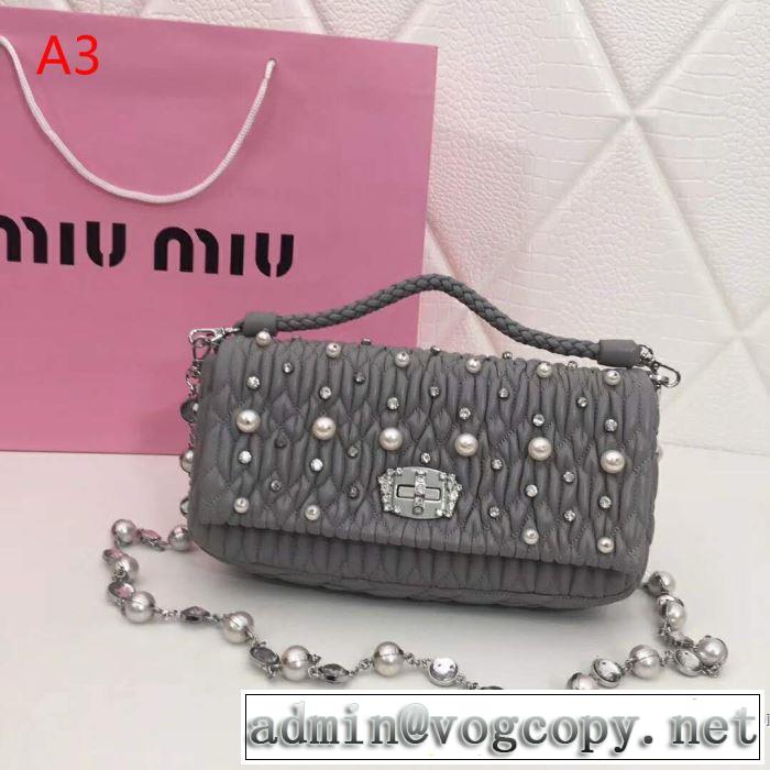 ミュウミュウ MIUMIU ハンドバッグ 4色可選 2019春夏のトレンド新商品 大人カジュアル上手に