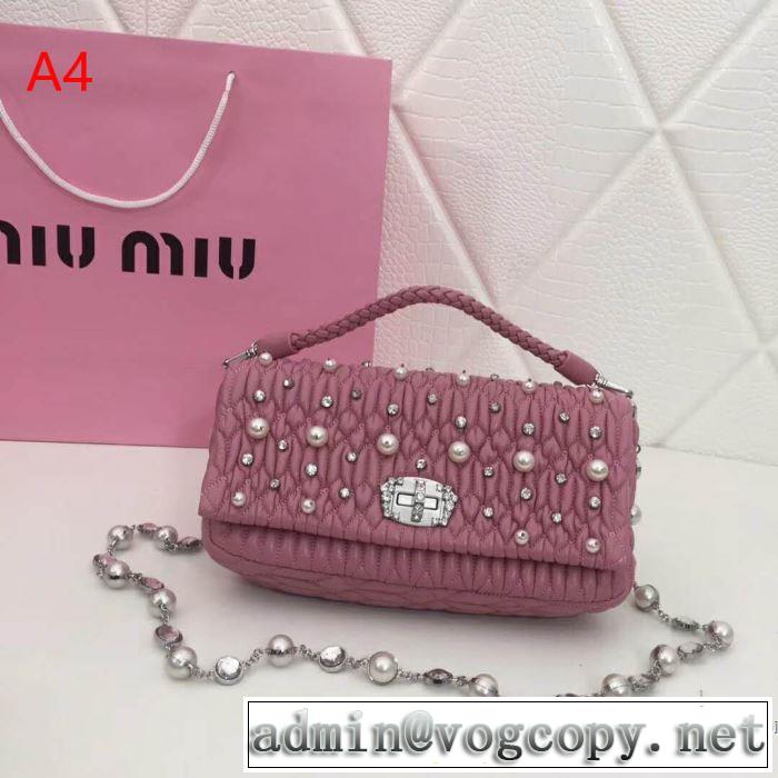 ミュウミュウ MIUMIU ハンドバッグ 4色可選 2019春夏のトレンド新商品 大人カジュアル上手に