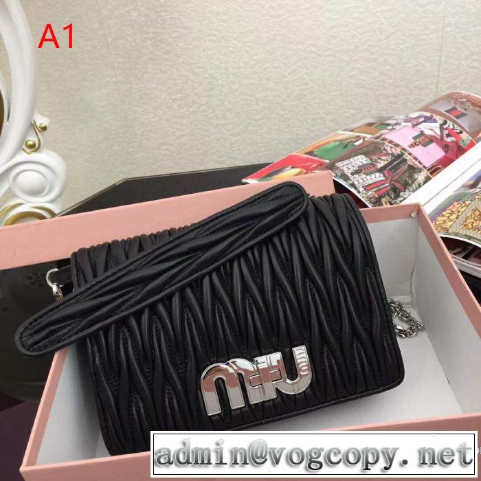 2019年春夏シーズンの人気 夏らしい季節感 ミュウミュウ MIUMIU 斜め掛けバッグ 4色可選