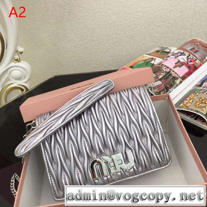 2019年春夏シーズンの人気 夏らしい季節感 ミュウミュウ MIUMIU 斜め掛けバッグ 4色可選