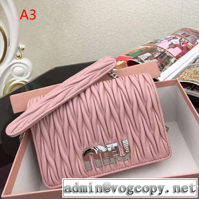 2019年春夏シーズンの人気 夏らしい季節感 ミュウミュウ MIUMIU 斜め掛けバッグ 4色可選