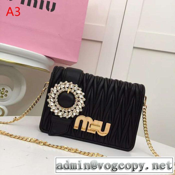 今季は特に注目ファション ミュウミュウ MIUMIU 斜め掛けバッグ 3色可選 2019SSのトレンド商品