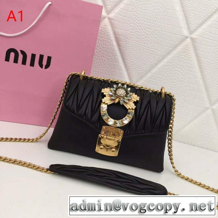 ミュウミュウ MIUMIU 斜め掛けバッグ 4色可選 2019春夏トレンドアイテム 今っぽく新作アイテム