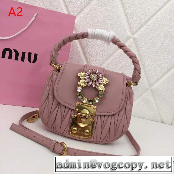 2019年春夏流行ファッション 夏大人気のアイテム ミュウミュウ MIUMIU ハンドバッグ 3色可選