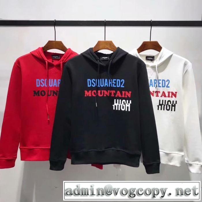 デザイン抜群のアイテム 3色可選  ディースクエアード DSQUARED2 2019年春夏流行ファッション  パーカー 