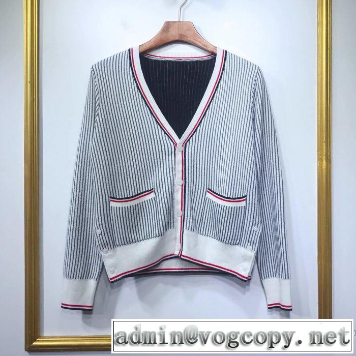 優しい雰囲気スタイリッシュに トムブラウン 【2019年】夏のファッション THOM BROWNE ニットコート 目を引く春夏トップス 