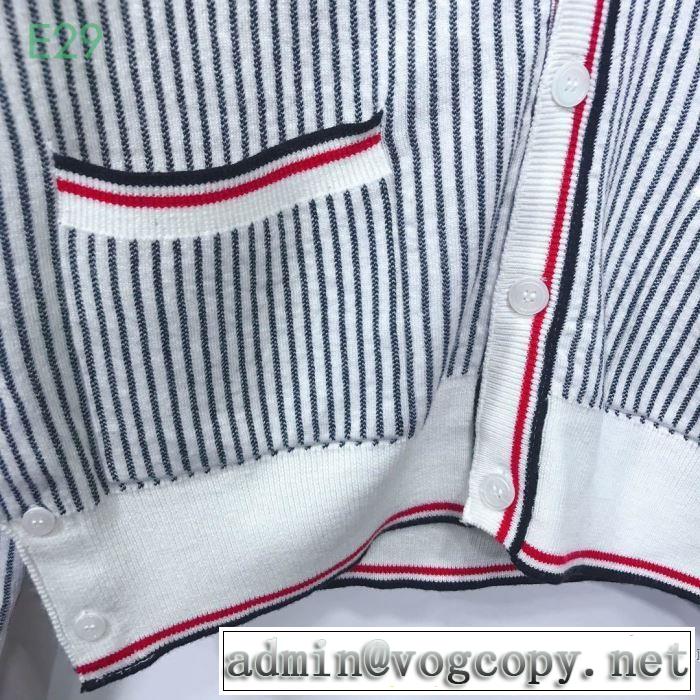 優しい雰囲気スタイリッシュに トムブラウン 【2019年】夏のファッション THOM BROWNE ニットコート 目を引く春夏トップス