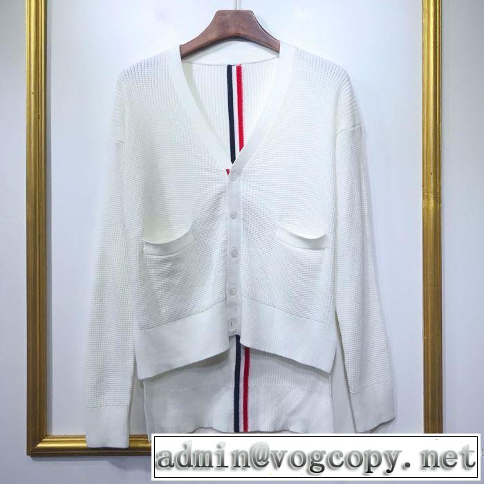 トムブラウン THOM BROWNE おしゃれな夏ファッション2019 ニットコート  気持ちいい真夏日にぴったり 